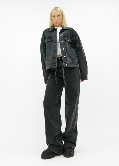 Oversized denim jacket dark washed grey (tall)