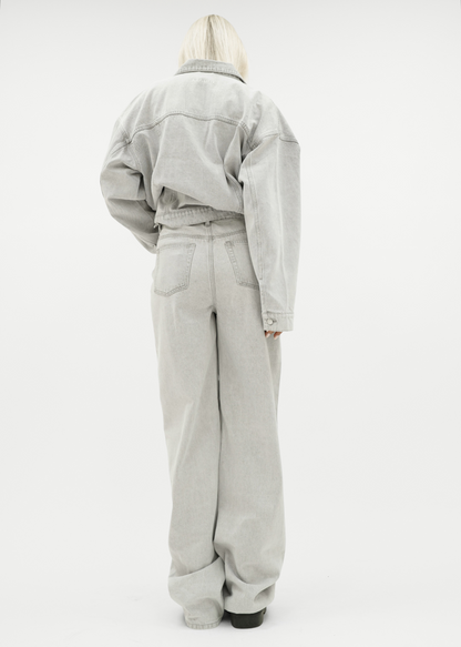 Oversized denim jacket light washed grey (tall)