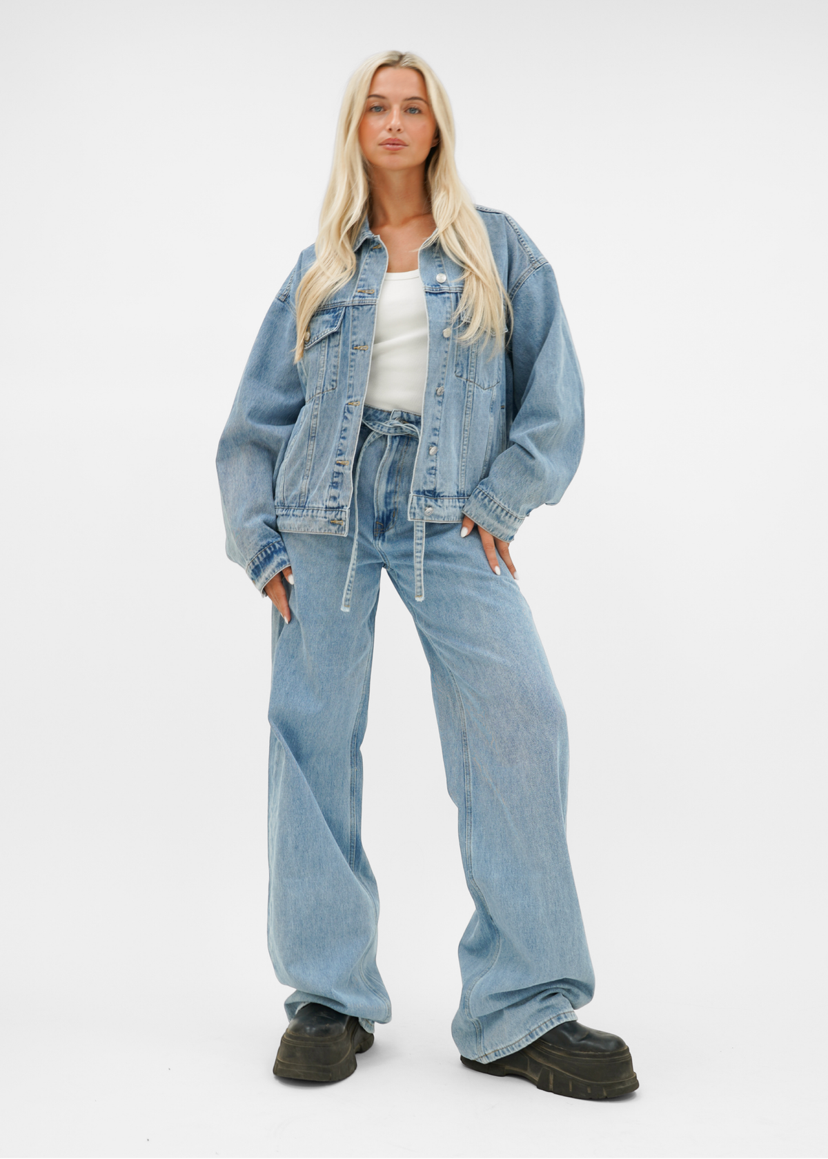 Oversized denim jacket classic blue (tall)