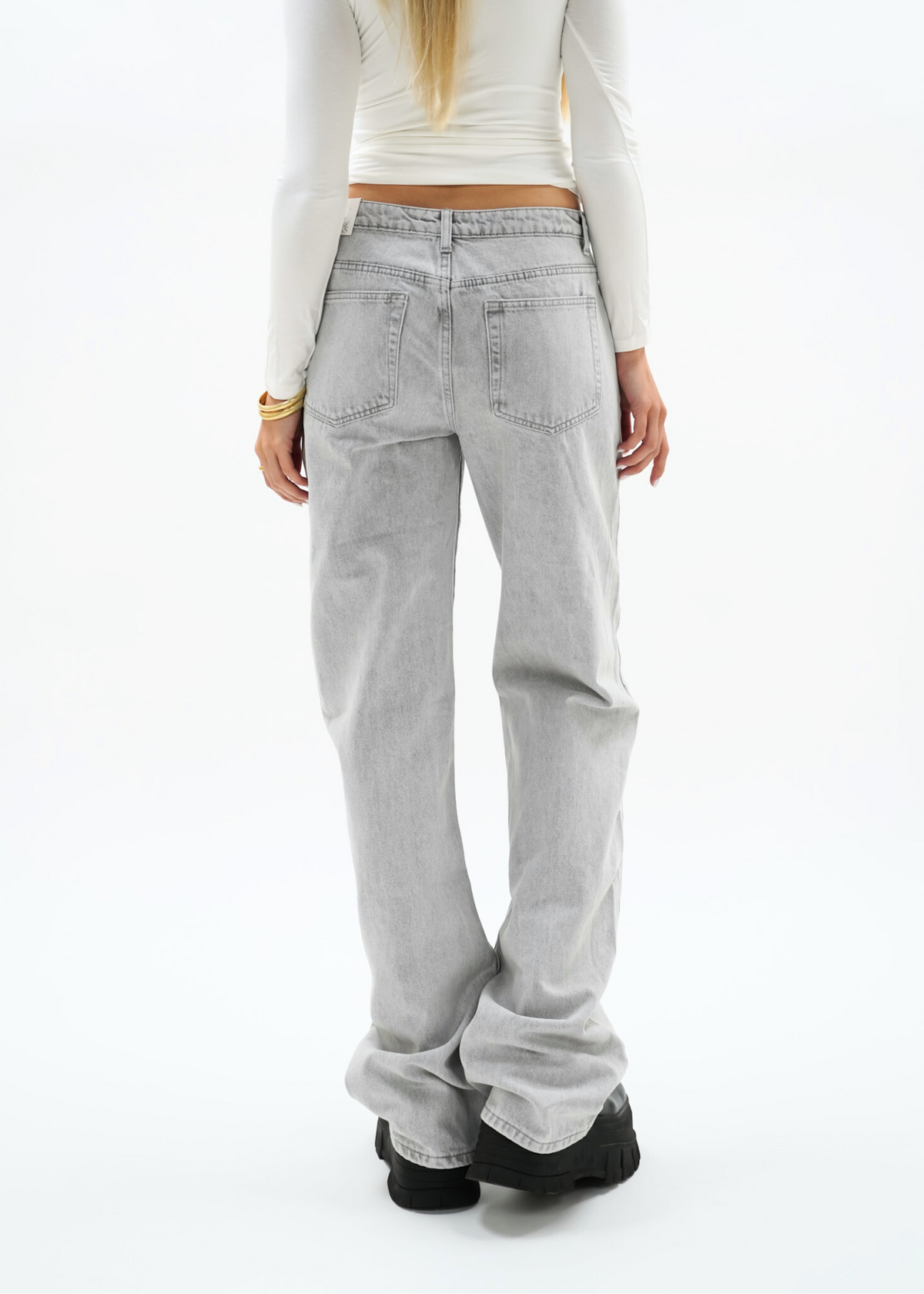 Low waist jeans light washed grey (tall)